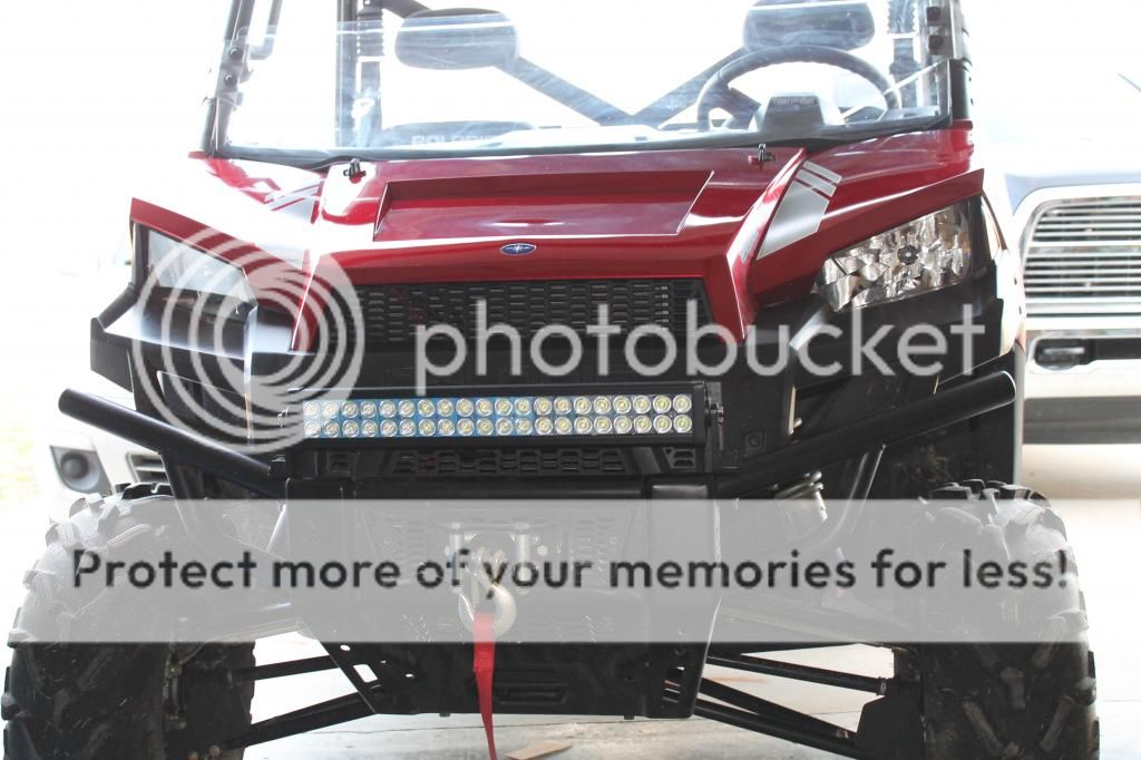 Light bar in polaris brush guard